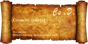 Csomós Dávid névjegykártya