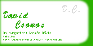 david csomos business card